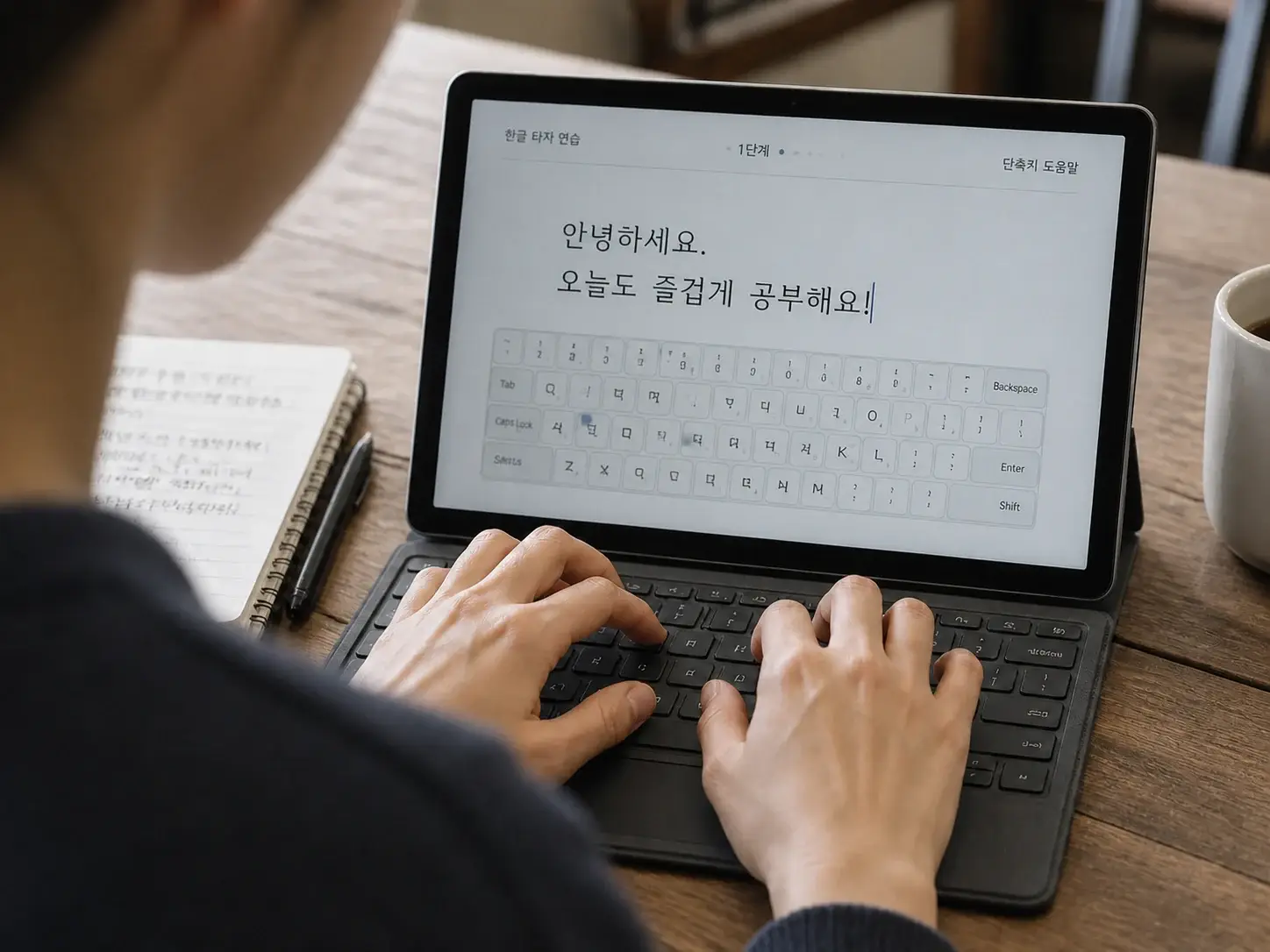 한글 타이핑 수업을 준비하는 학습자